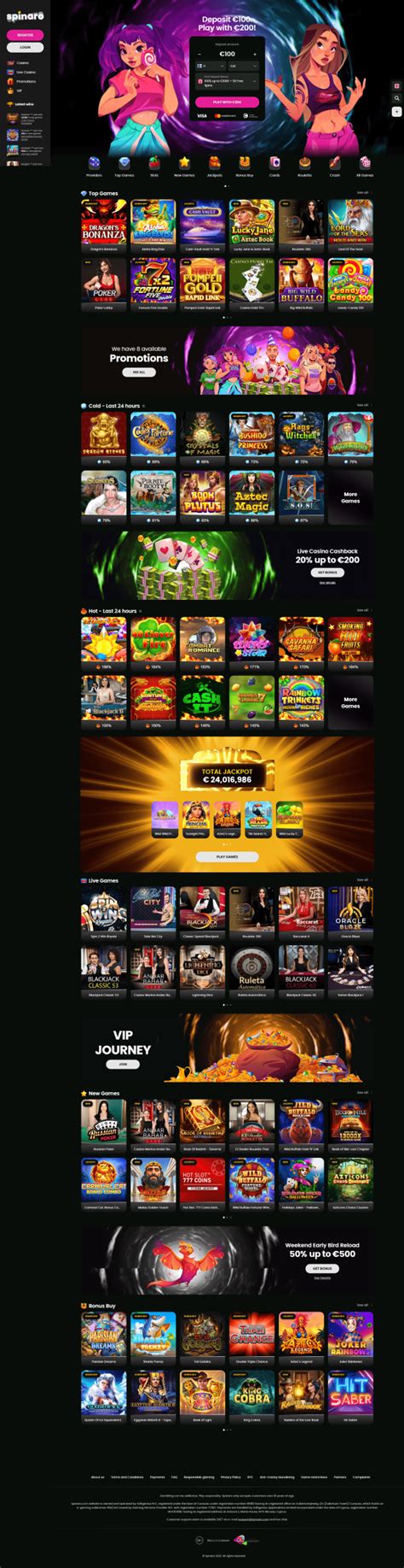 Spinaro casino app
